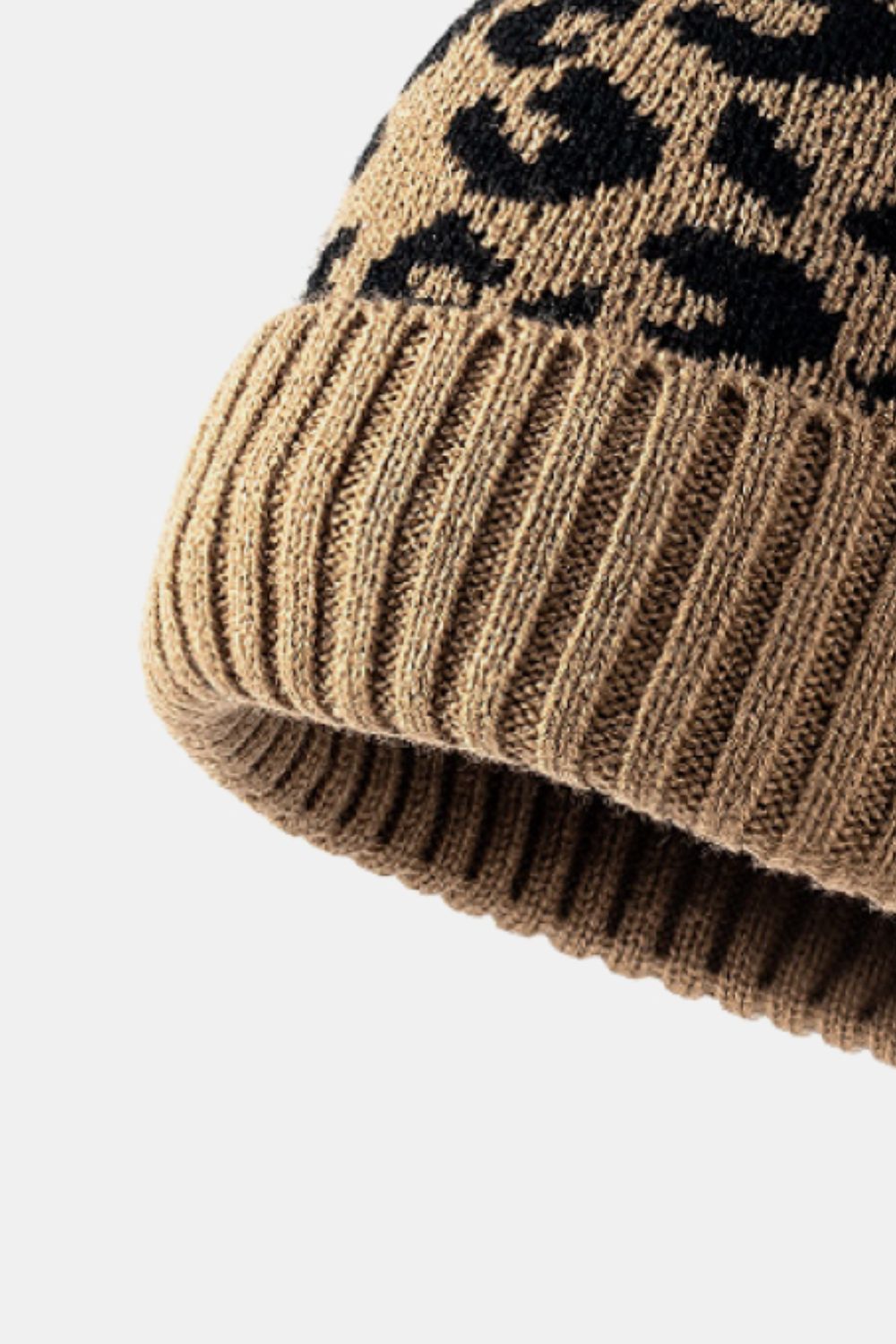 AHTC - Leopard Pom-Pom Cuffed Beanie