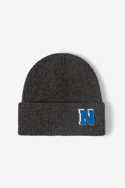 AHTC - Letter N Patch Cuffed Knit Beanie