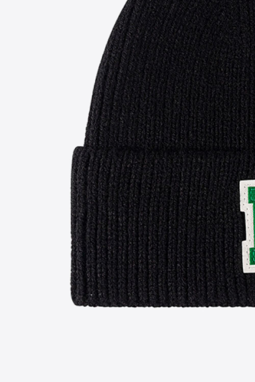 AHTC - Letter Patch Cuffed Knit Beanie