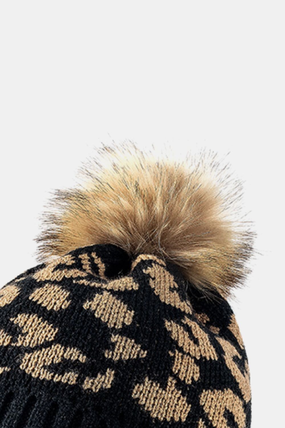 AHTC - Leopard Pom-Pom Cuffed Beanie