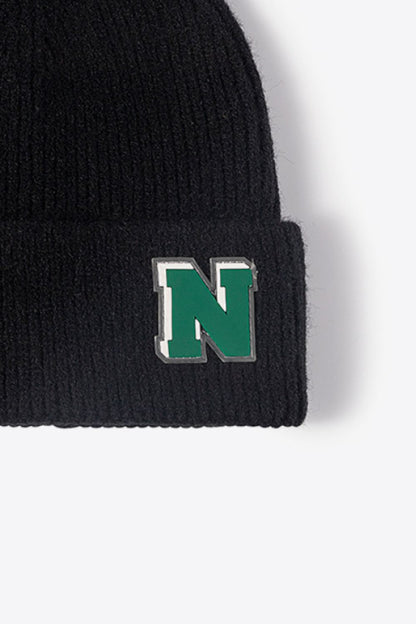 AHTC - Letter N Patch Cuffed Knit Beanie