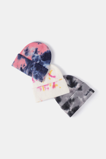 AHTC - Tie-Dye Cuffed Rib-Knit Beanie Hat