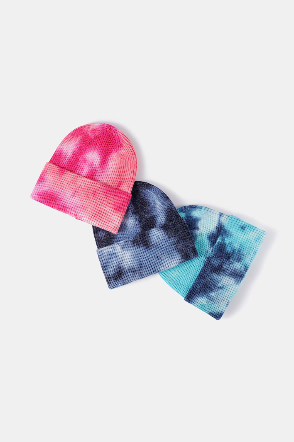 AHTC - Tie-Dye Cuffed Rib-Knit Beanie Hat