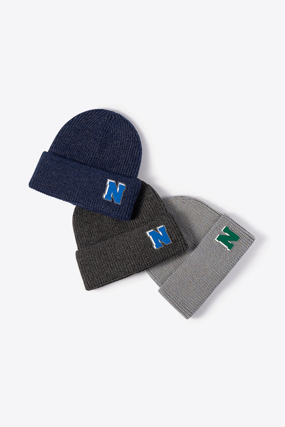 AHTC - Letter N Patch Cuffed Knit Beanie