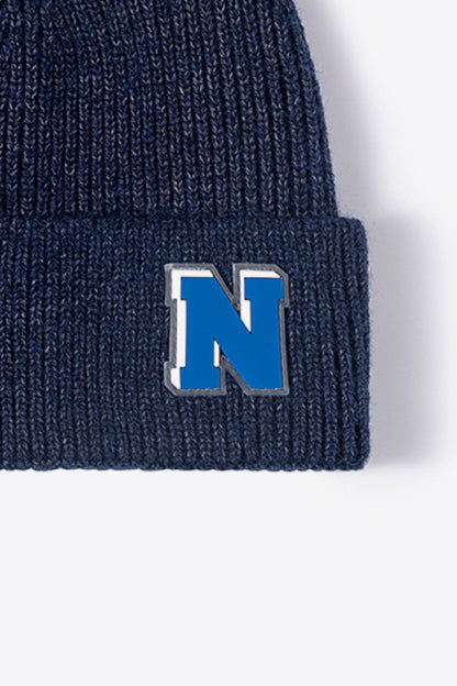 AHTC - Letter N Patch Cuffed Knit Beanie