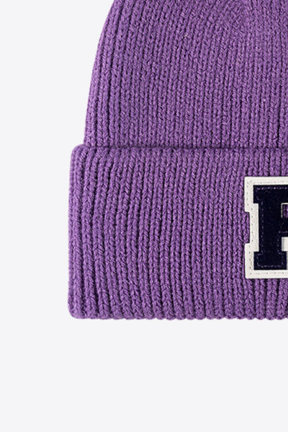 AHTC - Letter Patch Cuffed Knit Beanie