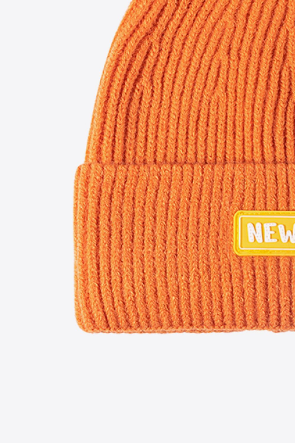 AHTC - NEWYORK Patch Rib-Knit Cuffed Beanie