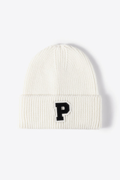 AHTC - Letter Patch Cuffed Knit Beanie