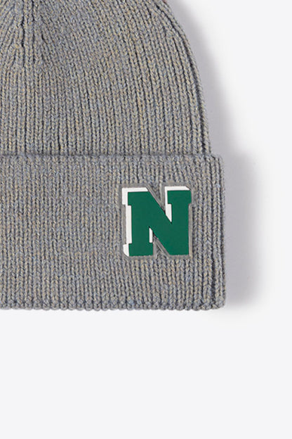 AHTC - Letter N Patch Cuffed Knit Beanie