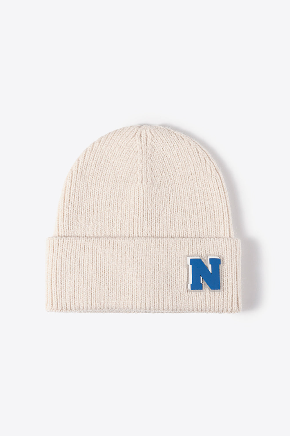 AHTC - Letter N Patch Cuffed Knit Beanie