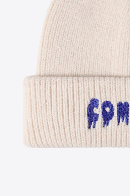 AHTC - COME ON Embroidered Cuff Knit Beanie