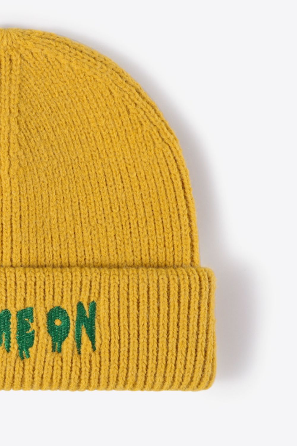 AHTC - COME ON Embroidered Cuff Knit Beanie