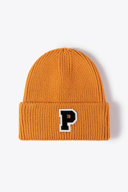 AHTC - Letter Patch Cuffed Knit Beanie