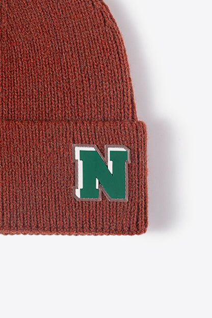 AHTC - Letter N Patch Cuffed Knit Beanie