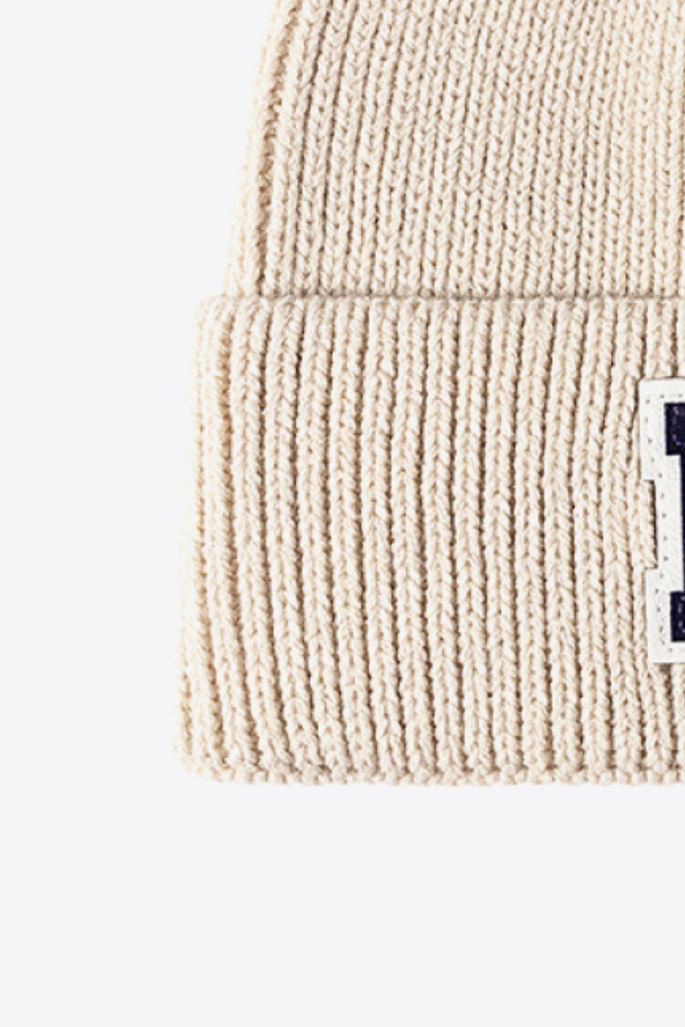 AHTC - Letter Patch Cuffed Knit Beanie