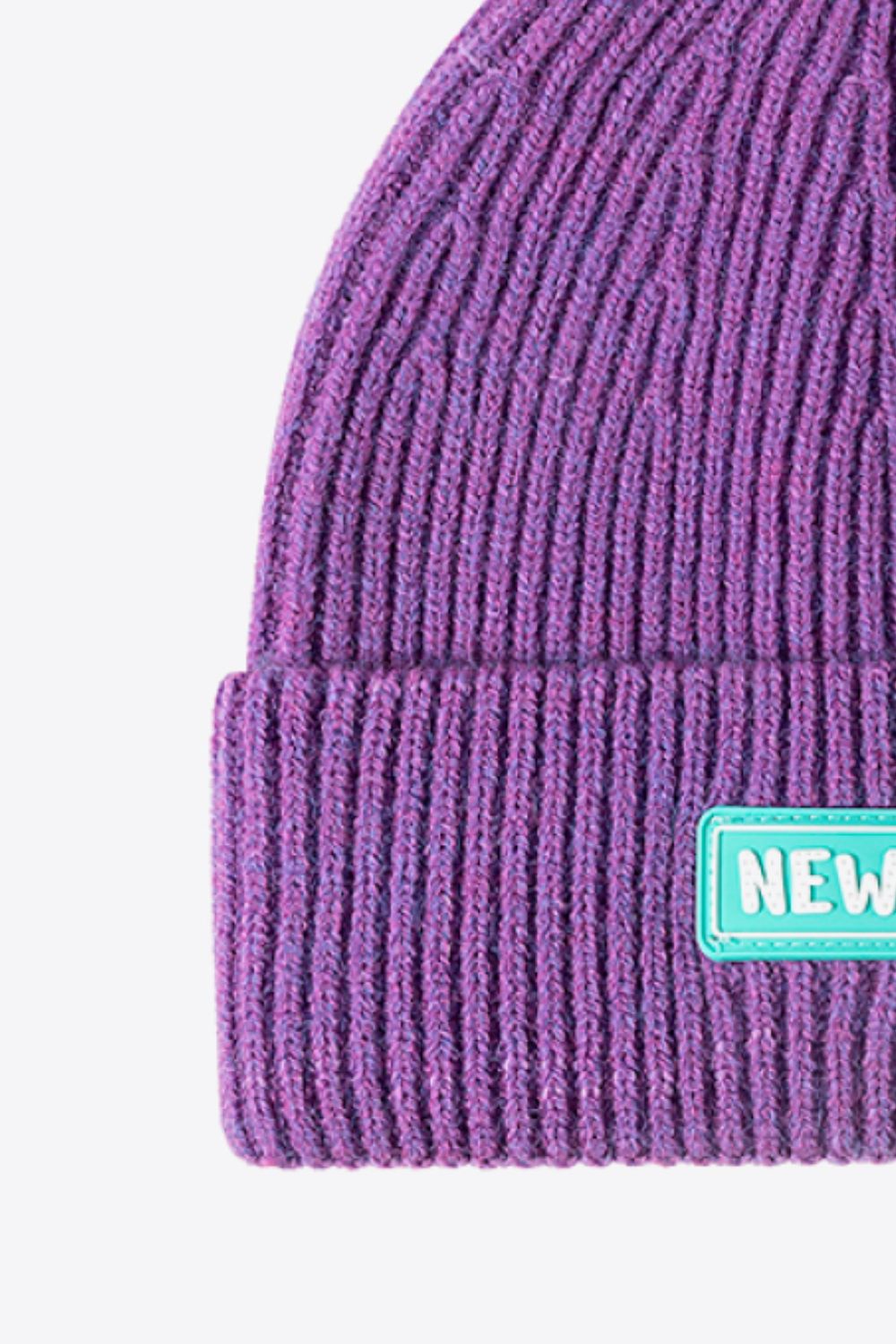 AHTC - NEWYORK Patch Rib-Knit Cuffed Beanie