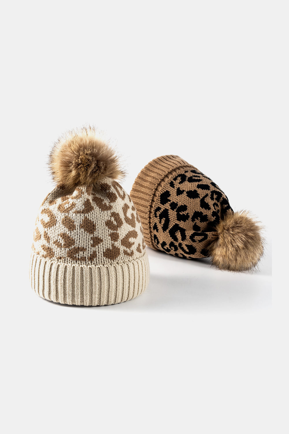 AHTC - Leopard Pom-Pom Cuffed Beanie