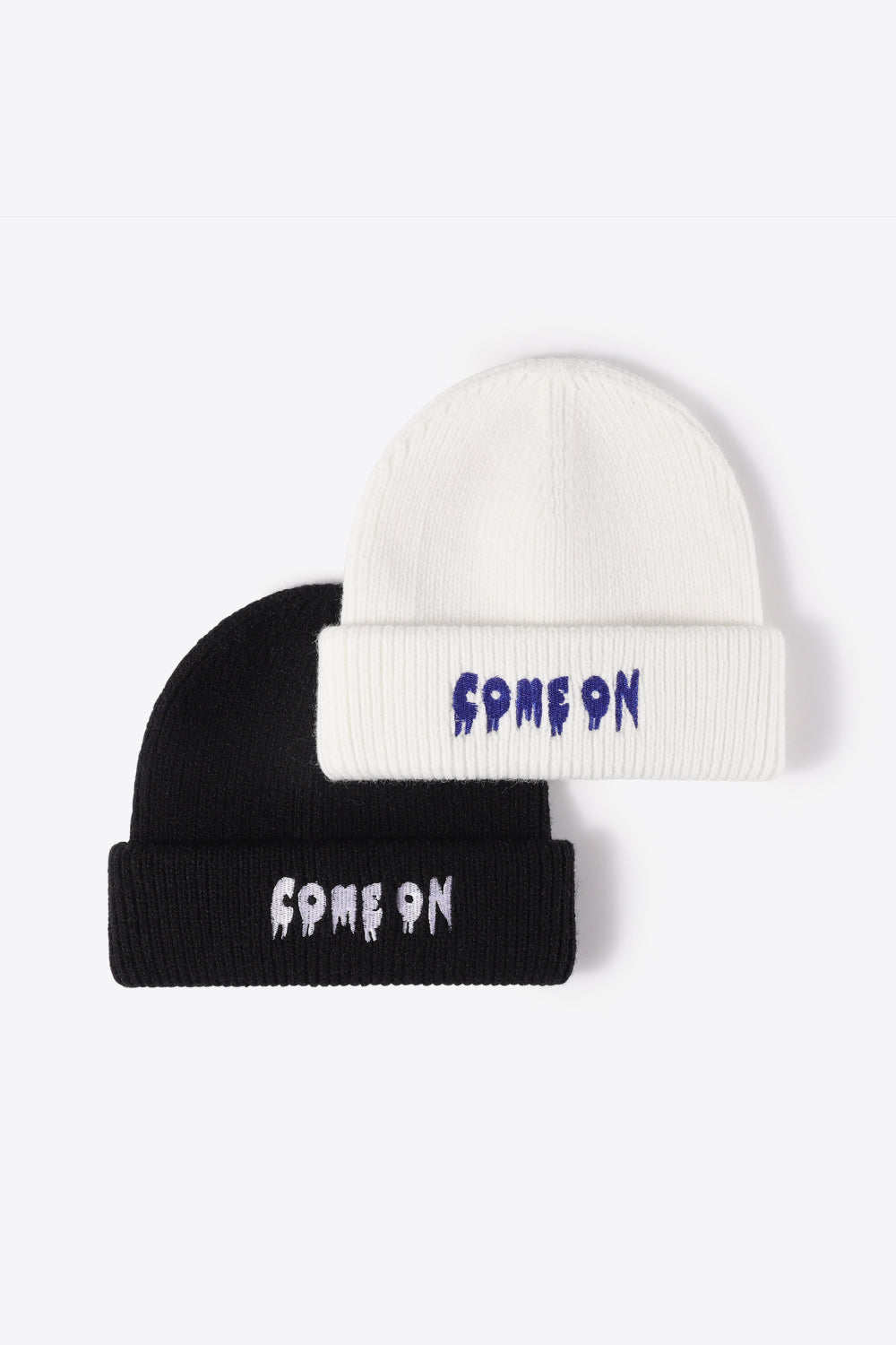 AHTC - COME ON Embroidered Cuff Knit Beanie