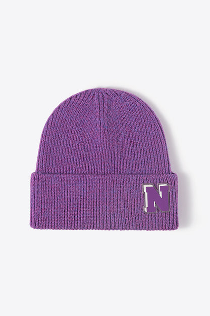 AHTC - Letter N Patch Cuffed Knit Beanie