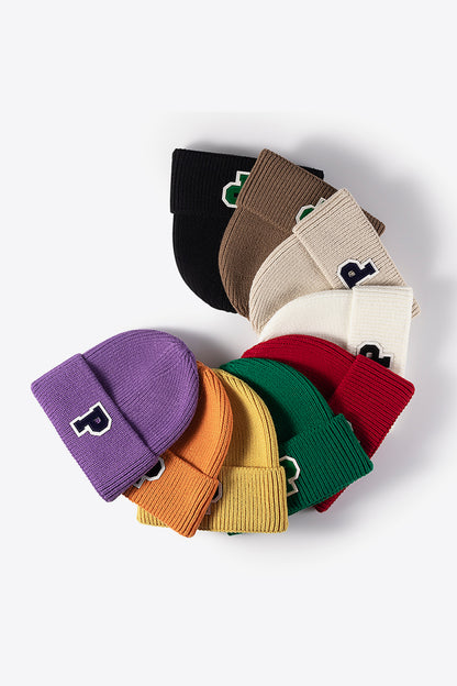 AHTC - Letter Patch Cuffed Knit Beanie