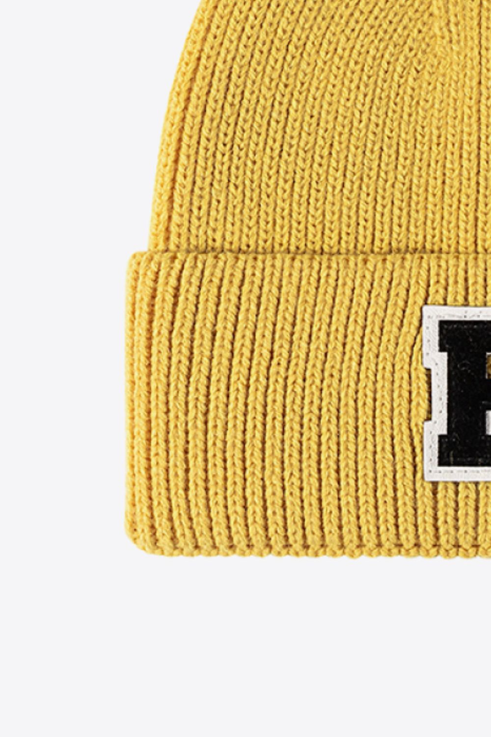 AHTC - Letter Patch Cuffed Knit Beanie