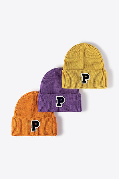 AHTC - Letter Patch Cuffed Knit Beanie