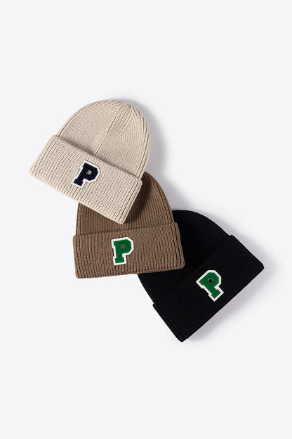 AHTC - Letter Patch Cuffed Knit Beanie