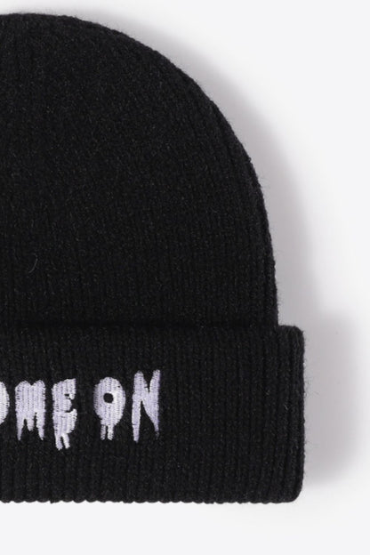 AHTC - COME ON Embroidered Cuff Knit Beanie