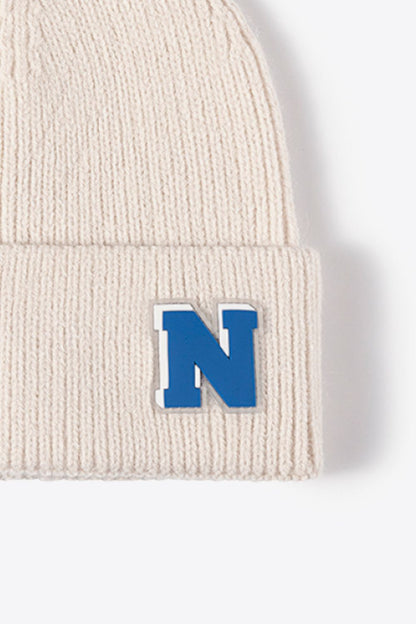 AHTC - Letter N Patch Cuffed Knit Beanie