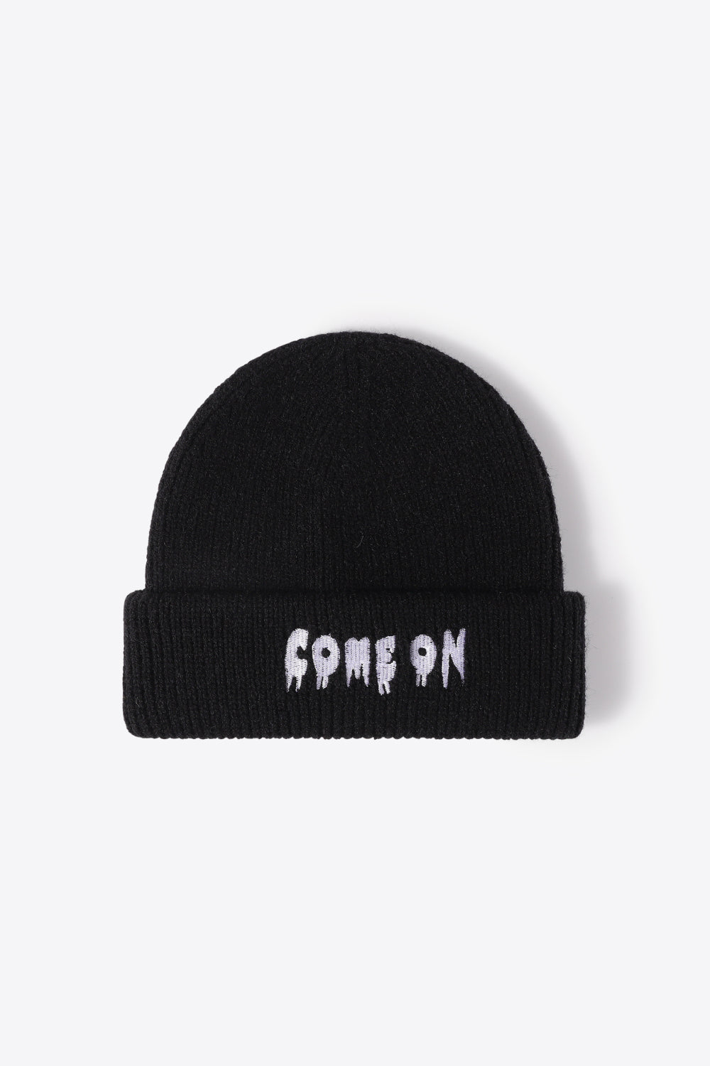 AHTC - COME ON Embroidered Cuff Knit Beanie