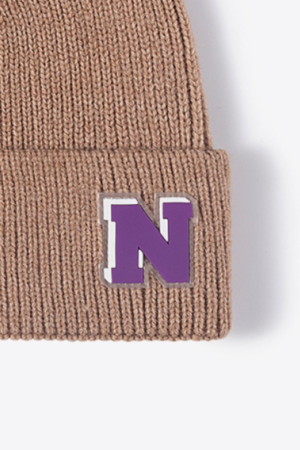 AHTC - Letter N Patch Cuffed Knit Beanie