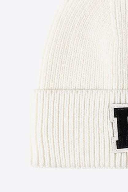 AHTC - Letter Patch Cuffed Knit Beanie