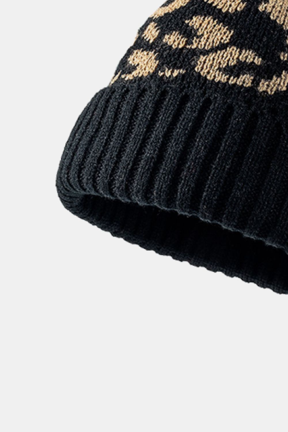 AHTC - Leopard Pom-Pom Cuffed Beanie