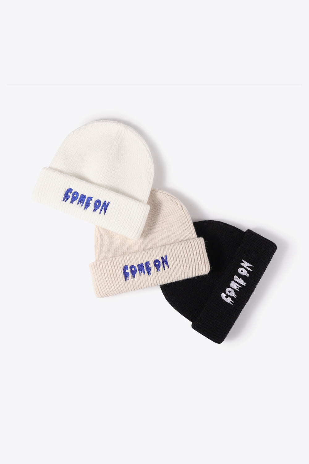 AHTC - COME ON Embroidered Cuff Knit Beanie