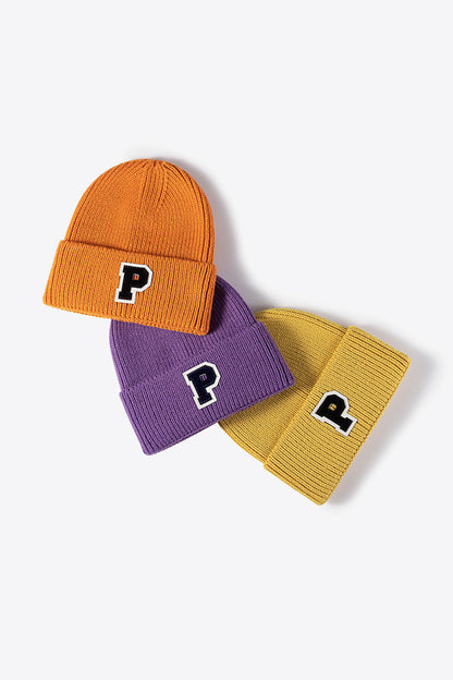 AHTC - Letter Patch Cuffed Knit Beanie