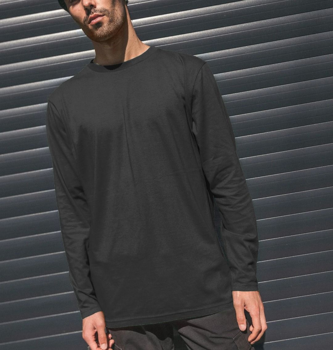 AHTC - All Black Long-Sleeve T-Shirt 100% Organic Cotton