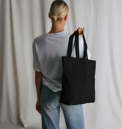 AHTC - All Black Shopper Tote Bag 100% Organic Cotton