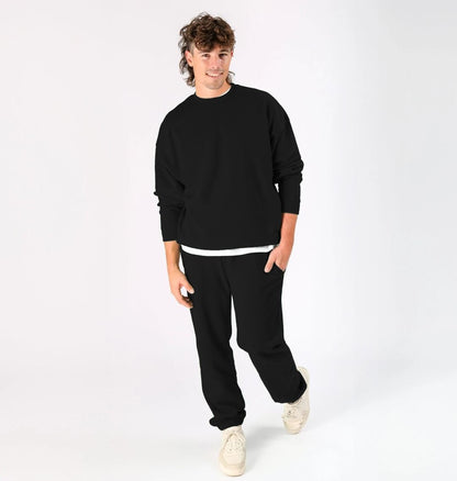 AHTC - All Black Oversized Sweatshirt 100% Organic Cotton